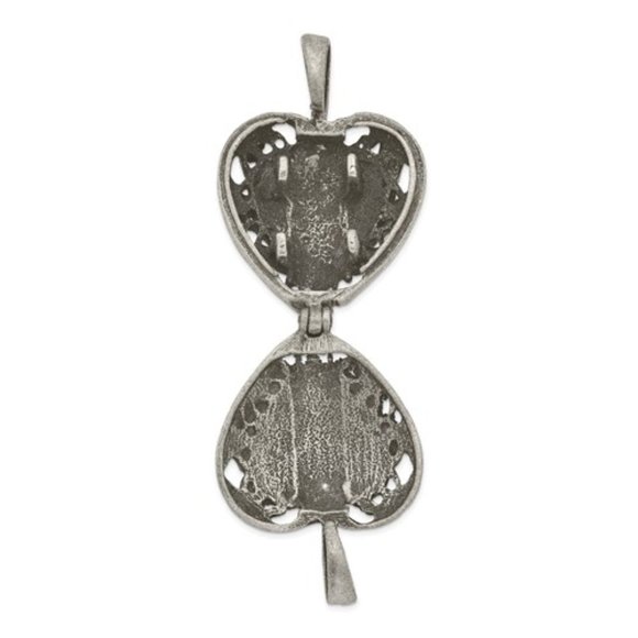 Antiqued Silver-tone I'll Hold You In My Heart Ash Holder Heart w 24" Necklace - Picture 4 of 7